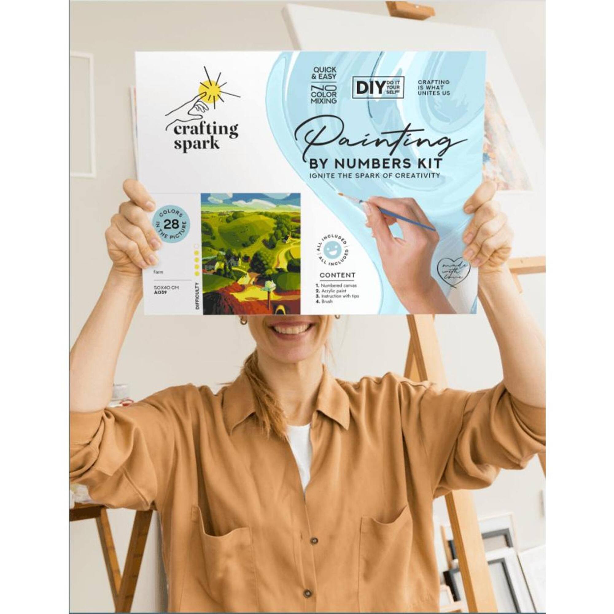 Crafting Spark Lavender Fields Painting by Numbers Kit